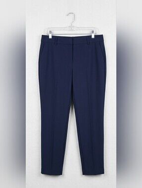 NWT Nine West High Rise Slim Ankle Stretch Pants Navy Size 14
